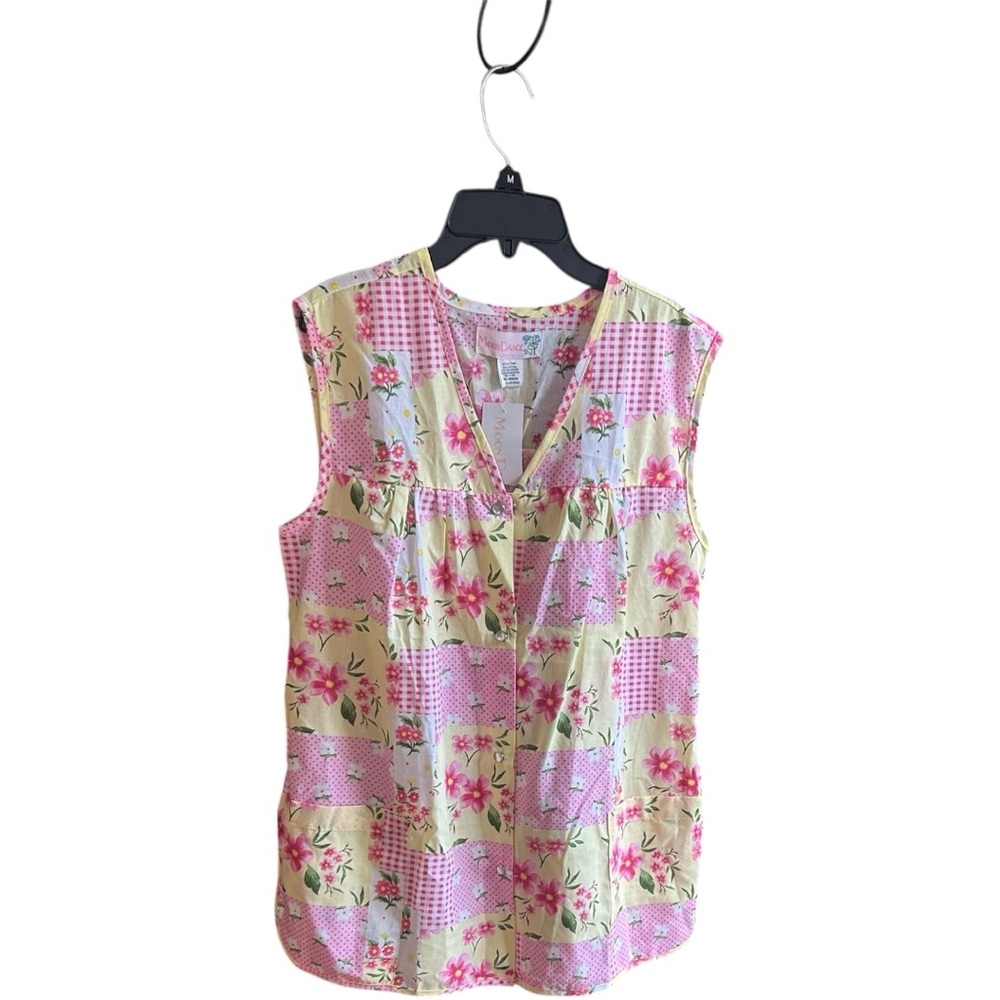 Moon Dance vintage apron patchwork snaps sleeveless Sz M